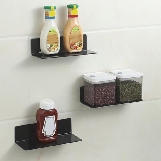 2Pcs Acrylic Floating Wall Shelves with Hole Wall Mounted Clock Speaker Organizer Display Bracket Home Decor