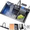 Lavello da Cucina Whale in Acciaio Inossidabile 304 a Doppia Cascata con Display Digitale a 5 Pulsanti