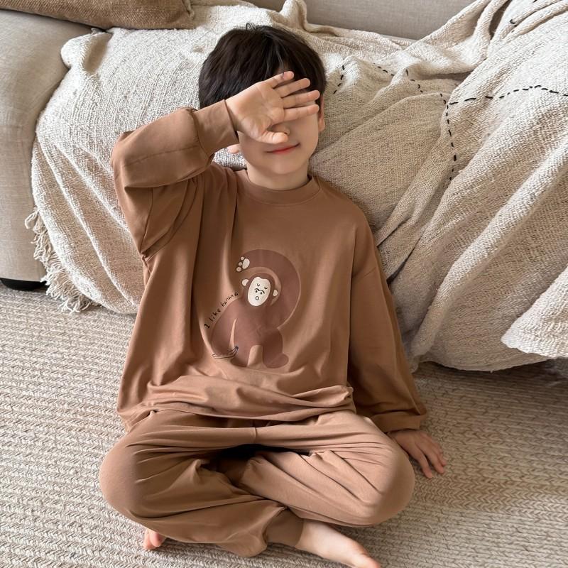 Boys Winter Pajamas Set Cartoon Loungewear Soft Cotton Kids Home Clothes 90-150cm