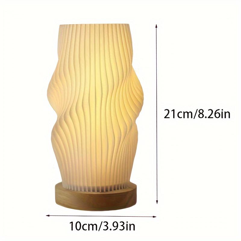 1PC Nordic Solid Wood Decorative Desk Lamp 3D Printing Creative Atmosphere Light Charging Touch Switch Home Bedside Night Light