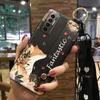 Soft case Silicone Phone Case For Tecno Camon17P Dirt-resistant Flower Durable Wrist Strap Wristband Lanyard Ring