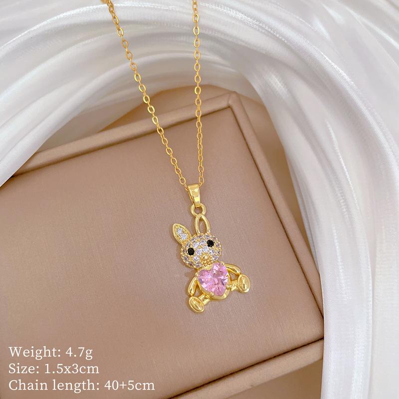 Copper Micro-Inlaid Necklace Women'S Copper Micro-Inlaid Real Gold Electroplating Simple And Exquisite Collarbone Chain Neck Chain