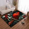 Red Cardinal Bird on Holly Branch Art Design Non-slip rug suitable for living room and bedroom sofas.