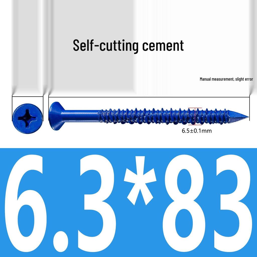 Blue Rust-Proof Countersunk Self-Tapping Cement Screws
