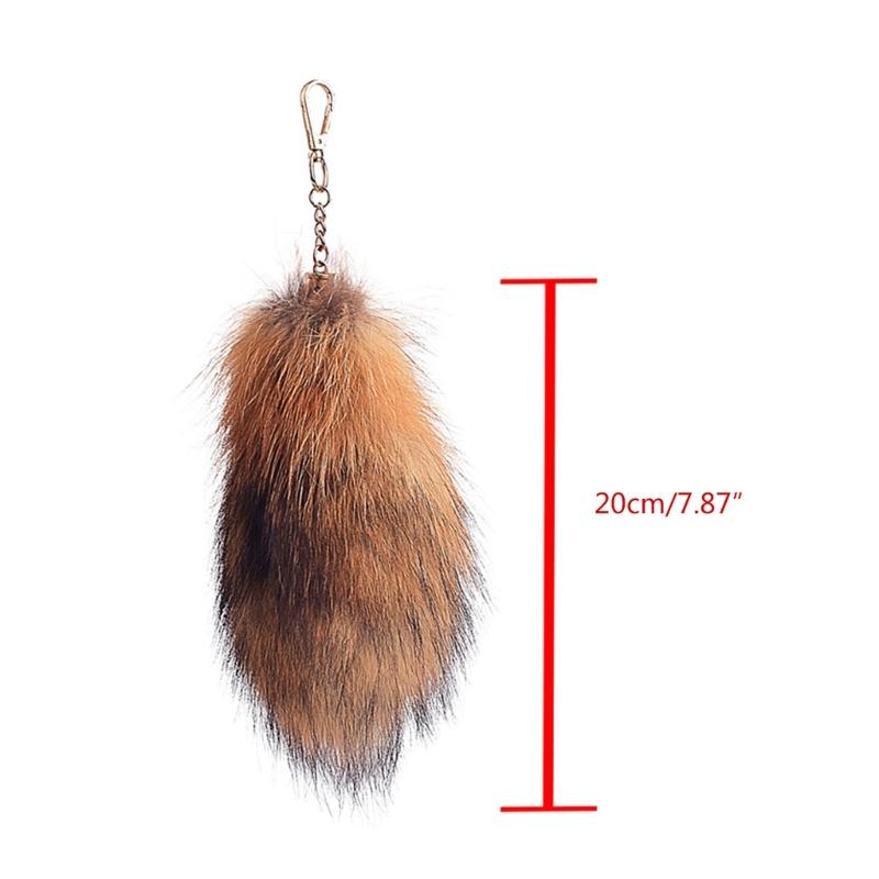 Imitation Furs Foxes Tail Keychain Pendant Toy Car Key Pendant Keyring for Car Keys Bag Backpack Decor Kids Toy Gift