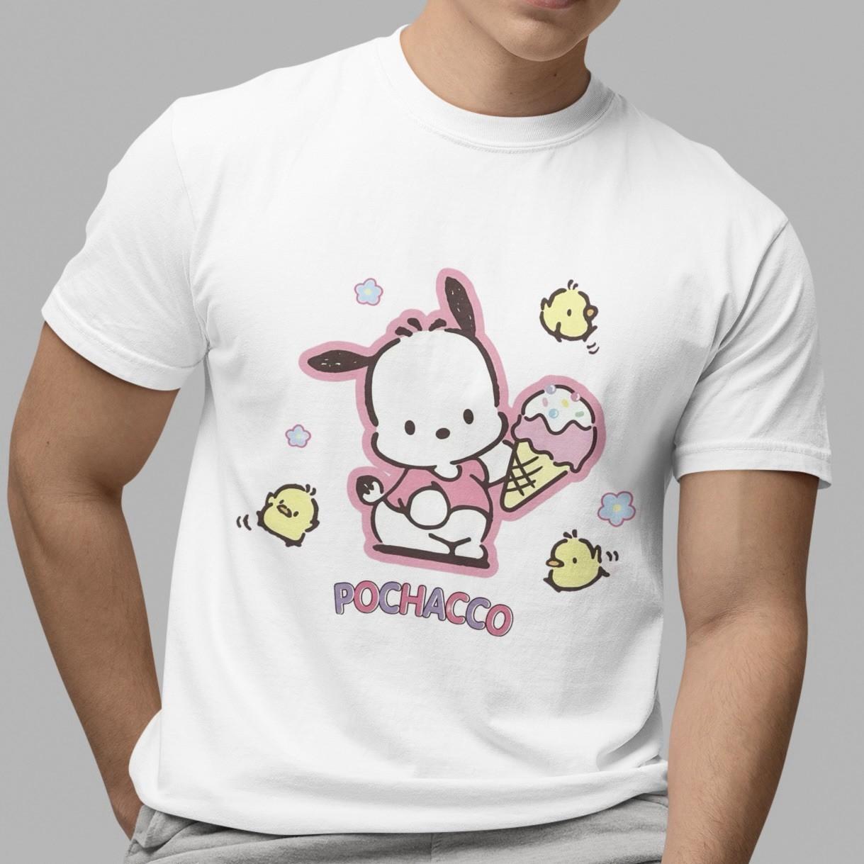 Sanrio Pochacco Ice Cream Dog Cute Graphic Kawaii Casual T-Shirt Unisex Tee Top XXXXL