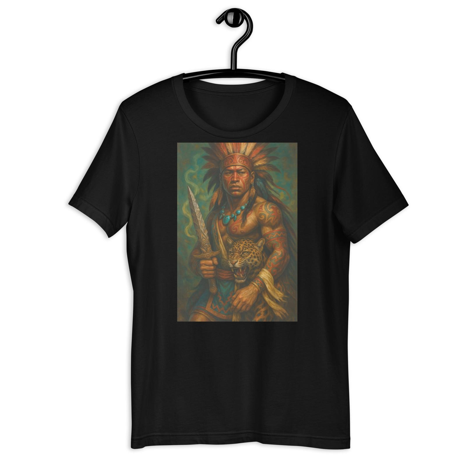 Aztec Jaguar Warrior Indigenous Mexico Tribal Power Art Tee S разноцветный