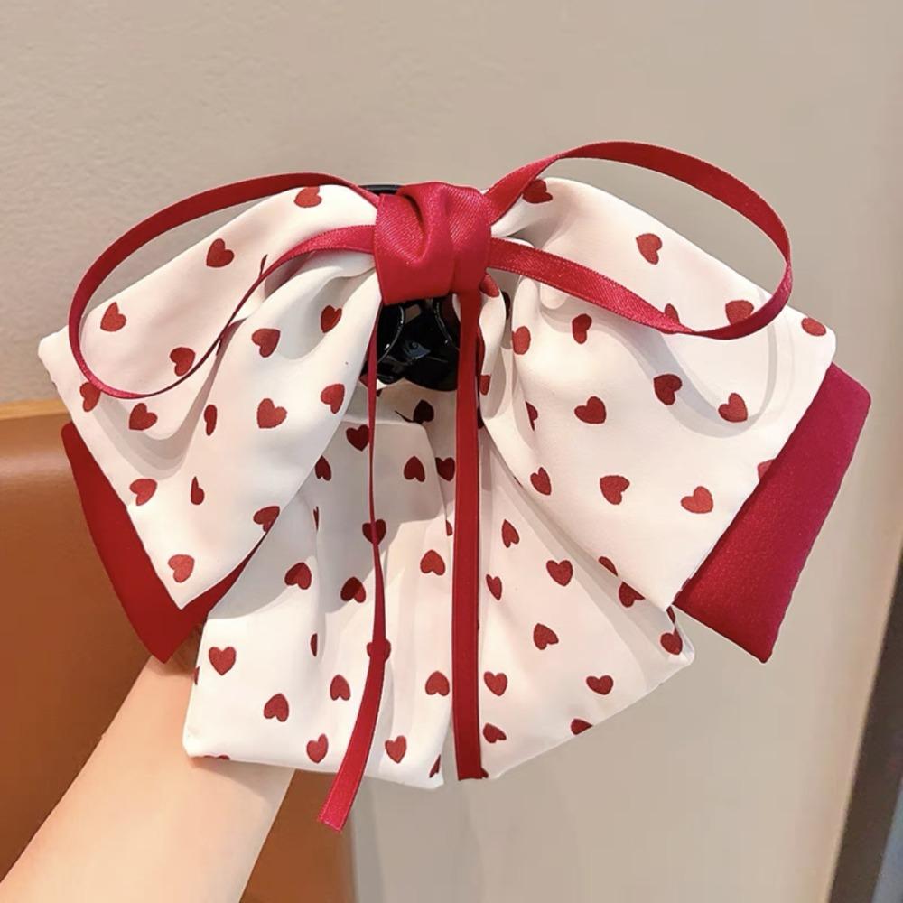 Bow Ponytail Buckle Clip Korean Style Princess Hair Claw Cute Sweet Bow Hair Clip  Girls