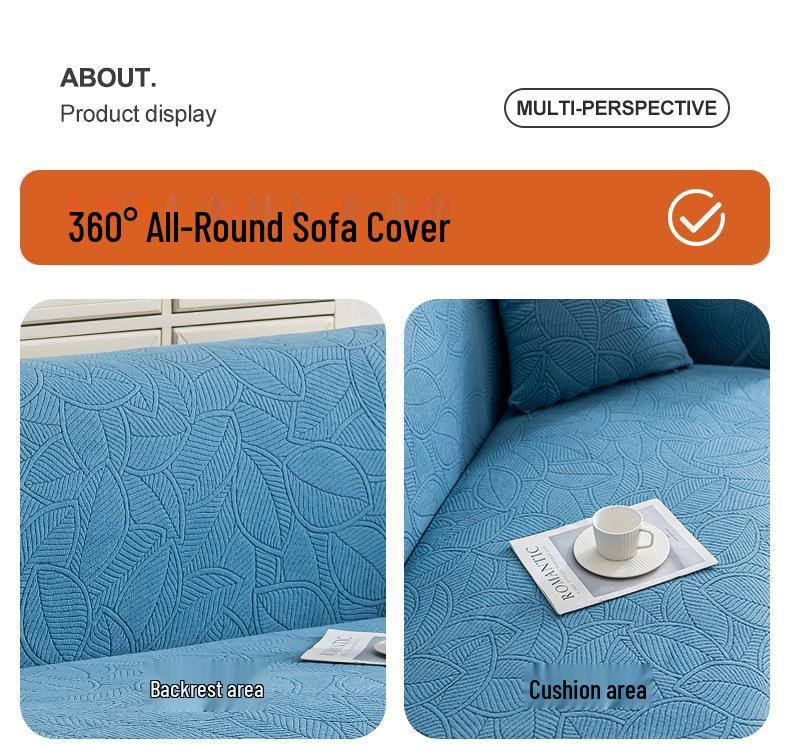 Plush Jacquard Skirted Sofa Cover, Elastic All-Season Fit, Dustproof Cushion Protector
