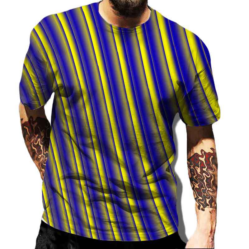 Geometric Shape Creative Design Colorful Vortex 3D Printed T-shirt Casual Street Men's T-shirt