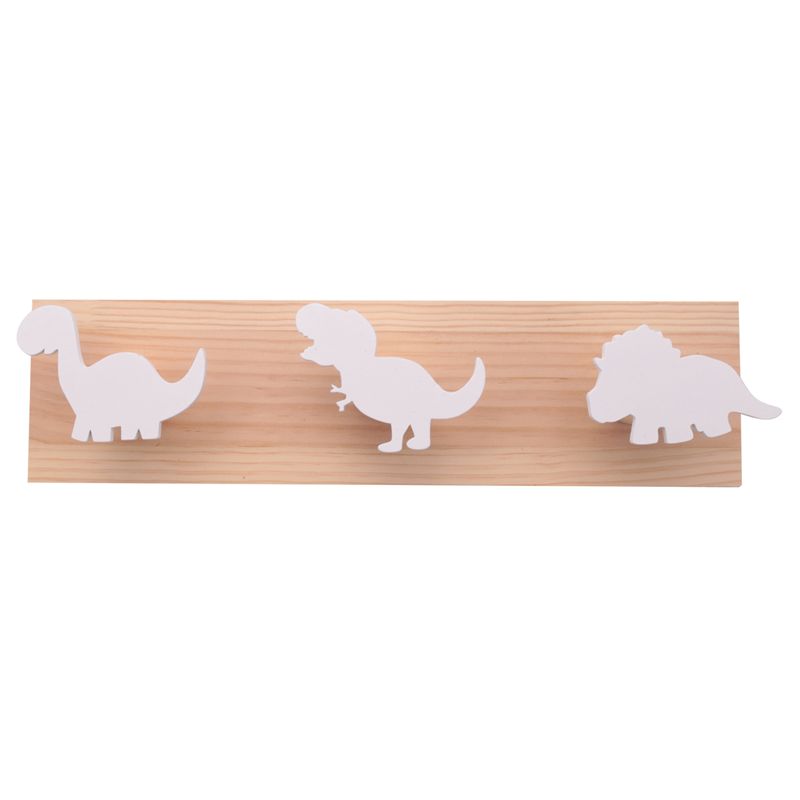 ABIY Kids Dinosaur Wall Mounted Coat Hooks Wooden Door Hanger For Boys Bedroom Nursery Playroom Decorations