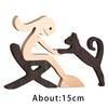 Hand Carved Wood Dog Human Statue Creative Crafts Wood Carved Collectible Figurines for Women Woman Dog Lover Desk Shelf Decor