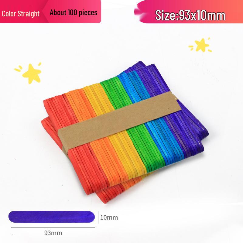 Natural Birch Wood Ice Cream Sticks, 50-Pack for DIY Models and Beauty Mixing