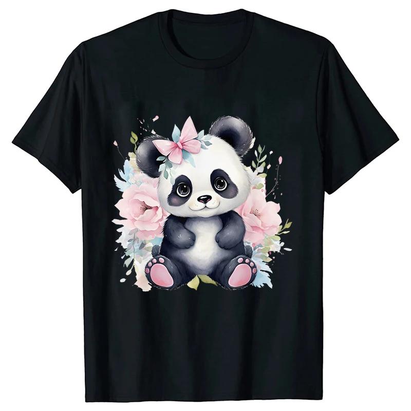 Cute Panda Printed TShirt Unisex Summer Short Sleeve Y2k Tops Fashion Hip Hop Tee Clothes Breathable Comfortable Casual T Shirt