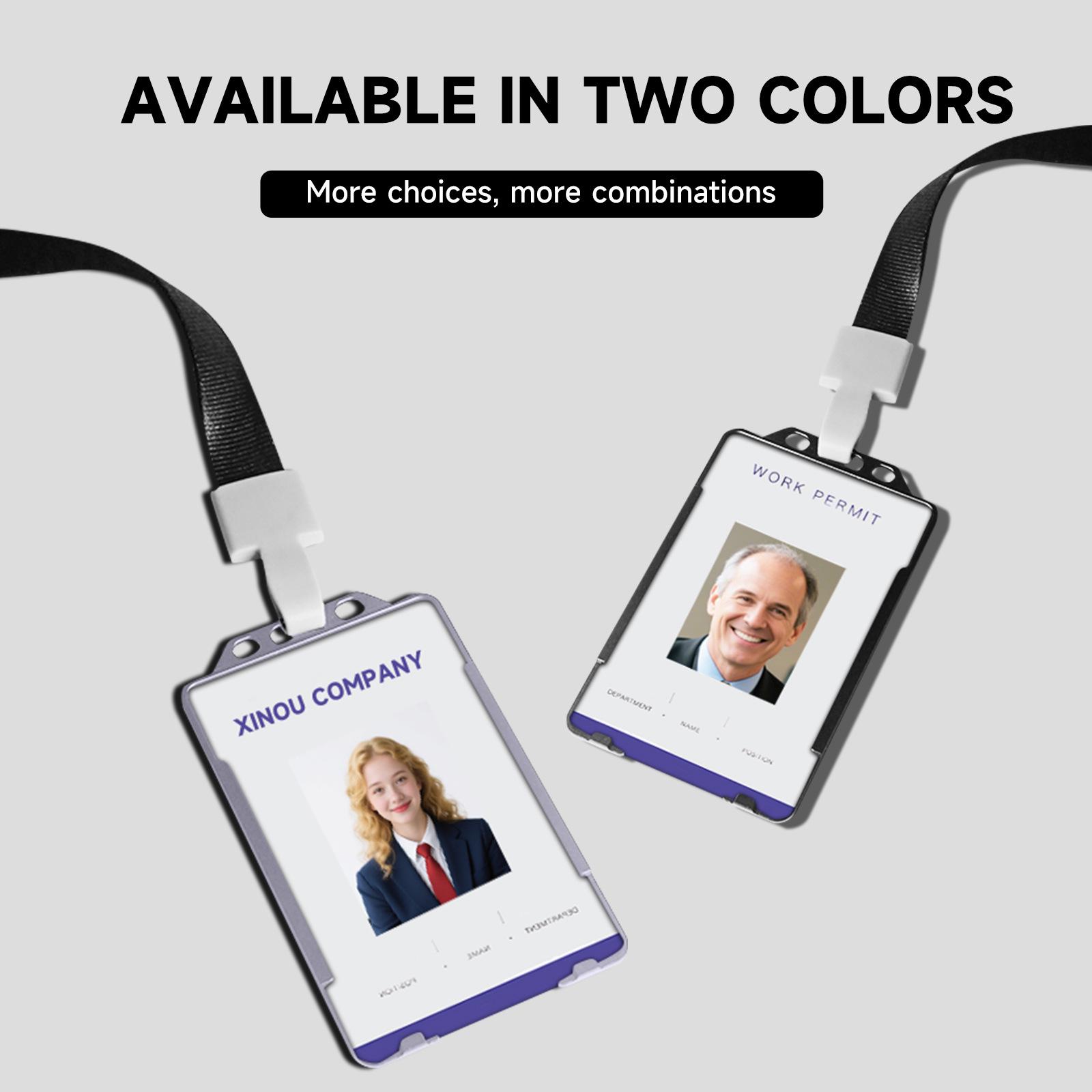 Aluminum Alloy Employee ID Badge with Lanyard Black (Aluminum Alloy) with Lanyard