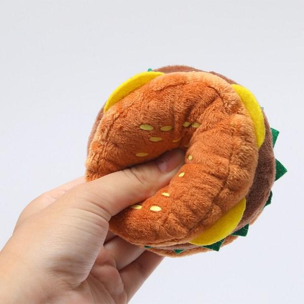 Nosework Plush Hamburger Dog Toy, Orange, 1pc