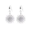 French Style Sunflower Zircon Earrings - Elegant Round Design for Weddings & Christmas Gifts