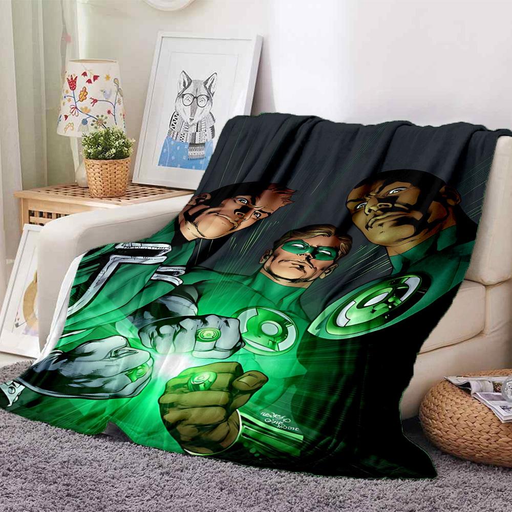 1pc Green Lantern Flannel Throw Blanket Soft, Warm & Cozy for Couch, Bed, Office, and Travel Versatile All Season Gift, Christmas Present