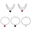 Elegant Long Neck Chain Adjustable Rope Collarbone Chains Choker Heart Shape Pendant Neckchains Jewelry for Women Girls