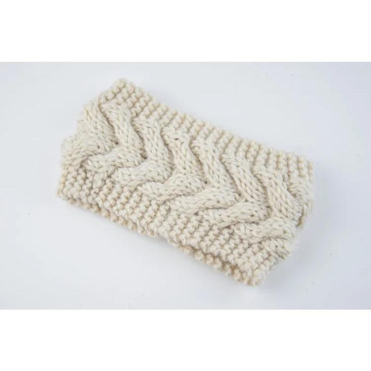 

Зимняя теплая вязаная повязка на голову для женщин, девочек, однотонная, эластичная, тюрбан, унисекс, повязки для волос, головной убор