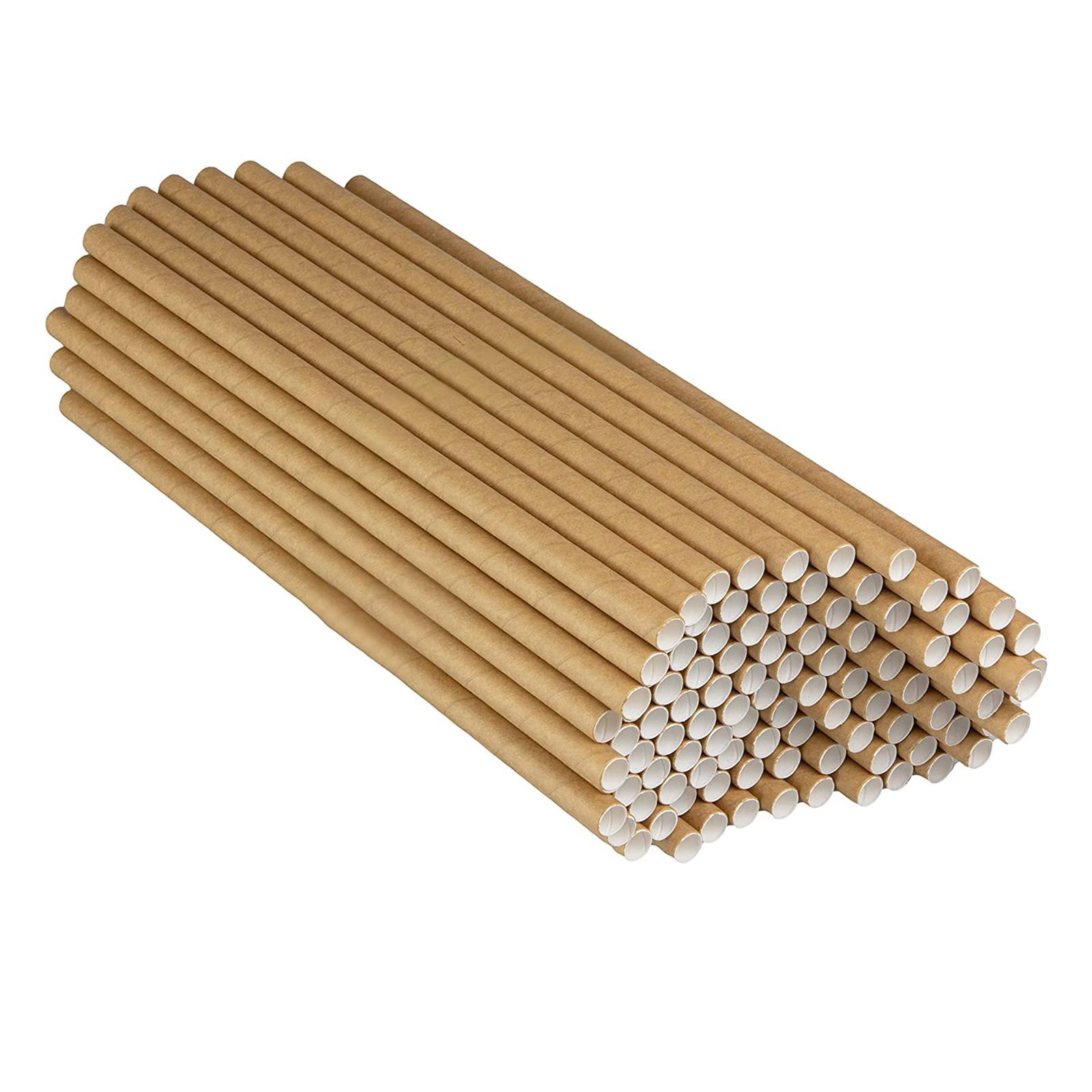 

100 Pcs Drinking Straws Compostable Biodegradable Straws 7.75 in Long for Smoothies Tumblers Cocktail MilkShake for Party Travel коричневий