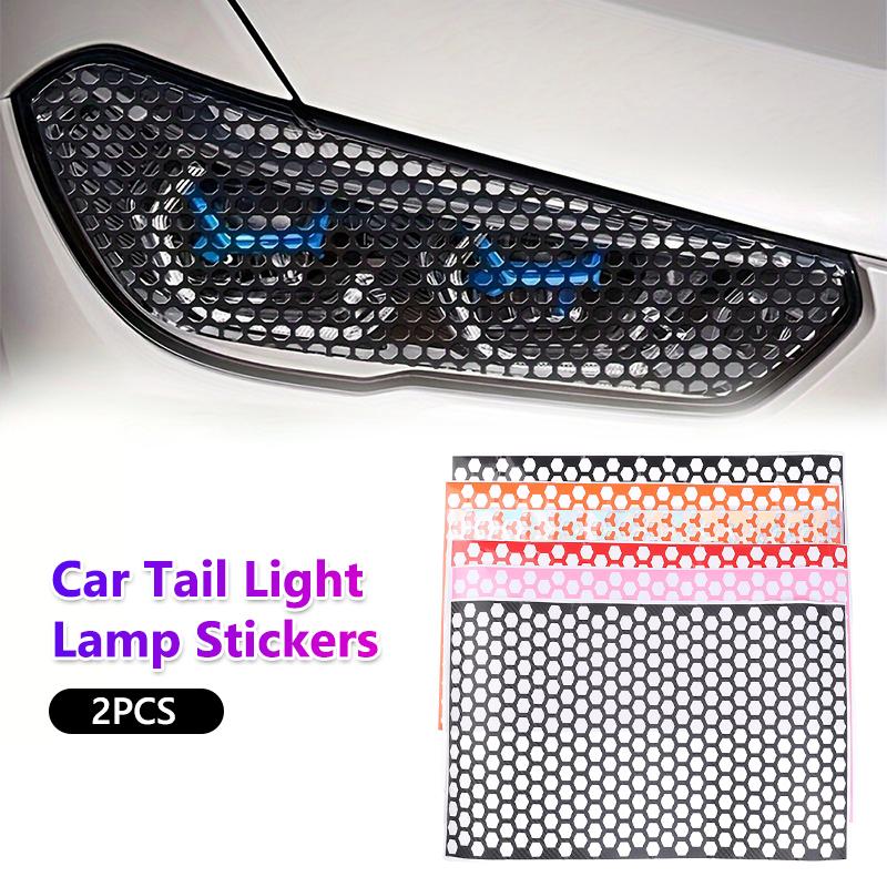 2Pcs Creative Trendy Taillight Stickers Car Rear Light DIY Decorative Sticker Universal Auto Honeycomb Sticker Decor Accessories