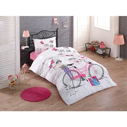 

Kristal Ranforce Single Duvet Cover Set-Cute Girls
