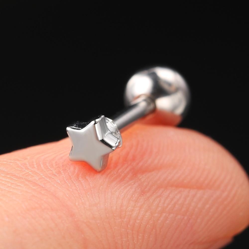 1pc Helix Piercing Earrings for Women Zircon Small Star Cartilage Tragus Piercing Ear Rings Body Accessories Jewelry Gift CC021