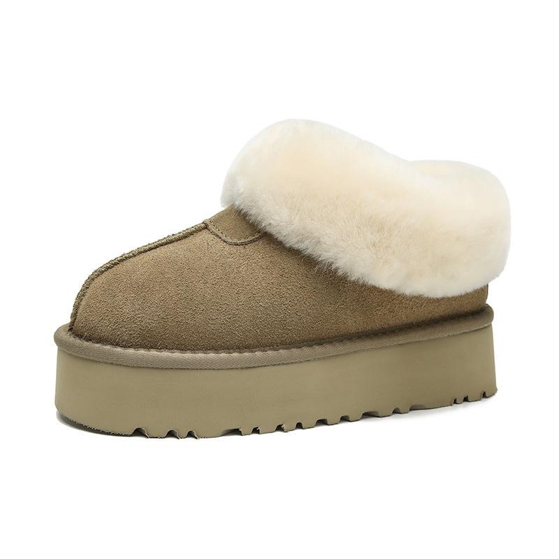 

Fur integrated snow boots women s winter 2025 new thick-soled velvet thermal cotton shoes thickened leather wool short boots 39