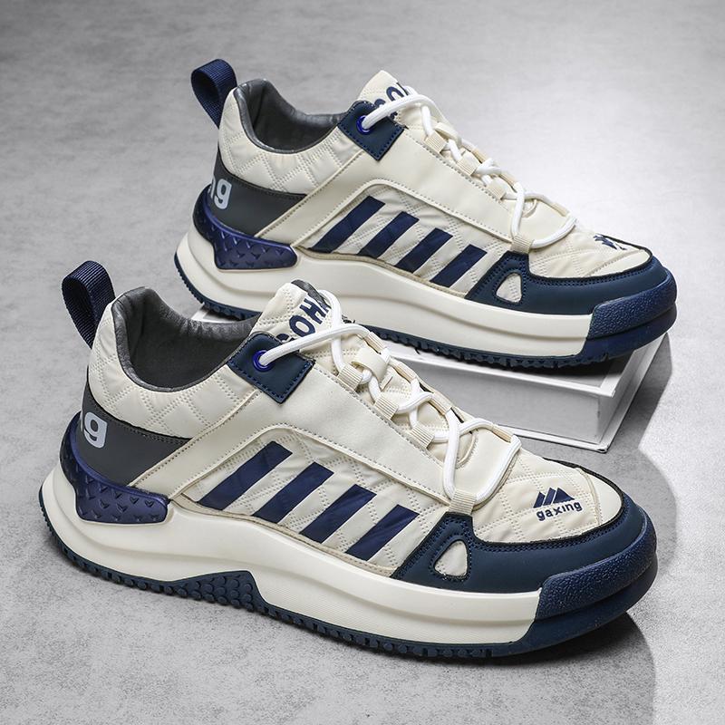 

Chunky Sneakers Men Winter Plush Cotton Shoes Fashion Casual Microfiber Leather Upper Height Increased Flat Platform Board Shoes 42