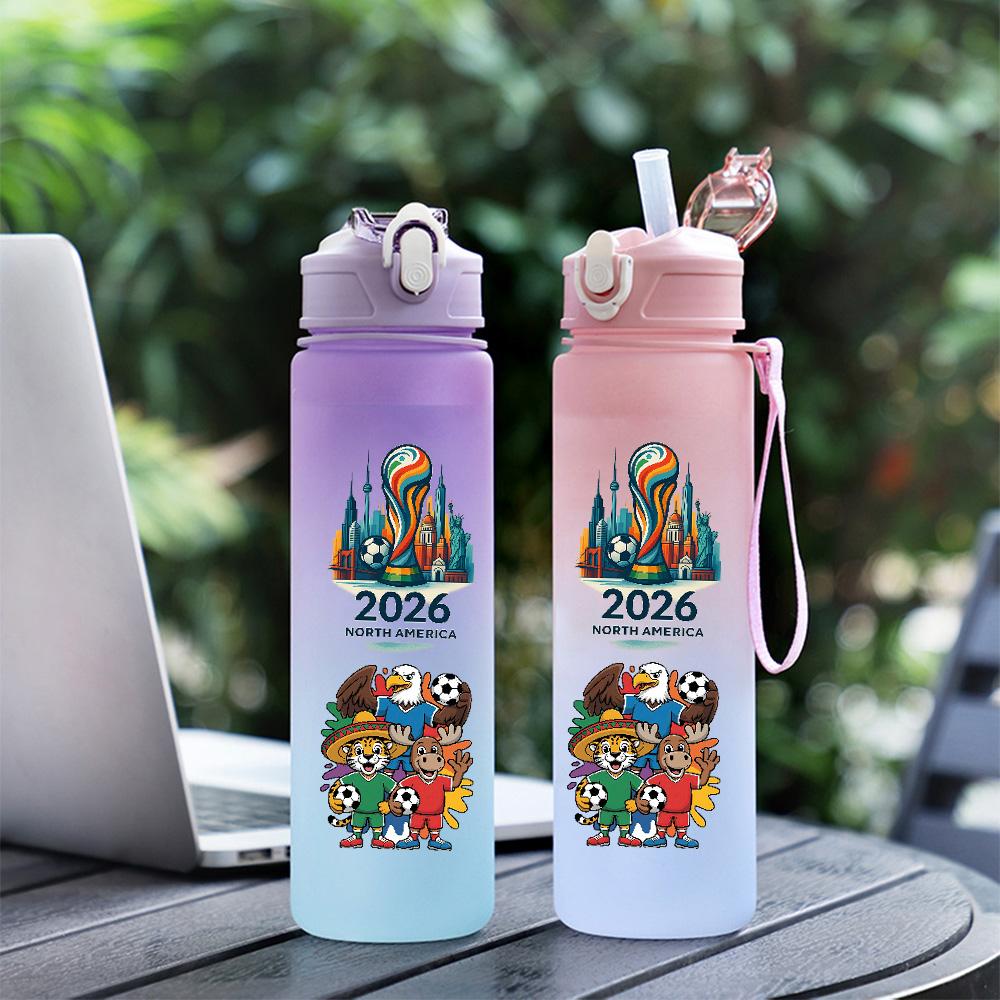 Grote Capaciteit Outdoor Draagbare Touw Drinkfles 2026 FIFA Wereldbeker Waterbeker Cadeau voor Jongens en Meisjes Voetbalfan Waterfles