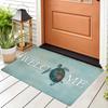 Beach Ocean Turtle Welcome Doormat Coastal Nautical Outdoor Indoor Mat Entry Rug for House Polyester Welcome Mat Sign