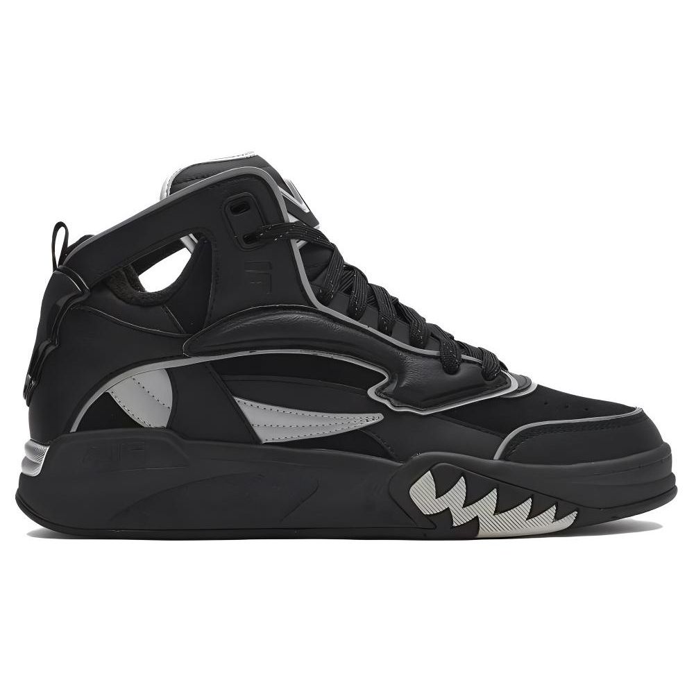 Fila Fusion Desperado Low Fashion Versatile Shock Absorbing Durable Mid-Top Basketball Shoes Men Sneaker Black Silver T12M343215FBW