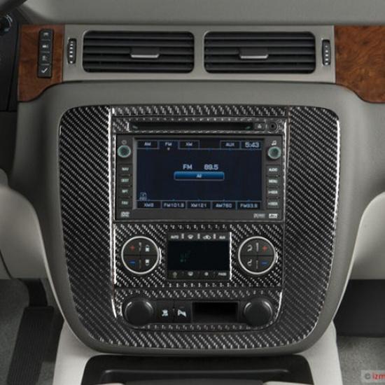 Carbon Fiber Central Console Cover Trim For Tahoe/Yukon/Silverado/Sierra Type C