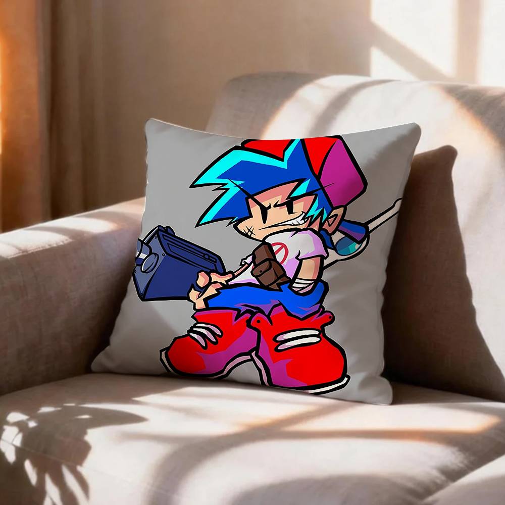 FNF BF Game FFriday Night FFunkin Pillow Case Pattern Printed Pillowcase For Living Room Sofa Cushion Cover