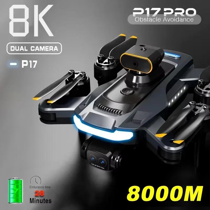 Nový dron P17 5G GPS Profesionální 8K HD letecké fotografování Čtyři kamery Všesměrové vyhýbání se překážkám Bezkartáčová kvadrokoptéra jako hračka