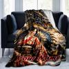 1PC Custom Name Dragon Kimono Warrior Flannel Blanket Versatile,all-season Throw Suitable for the Living Room,bedroom,camping,travel,and Gift