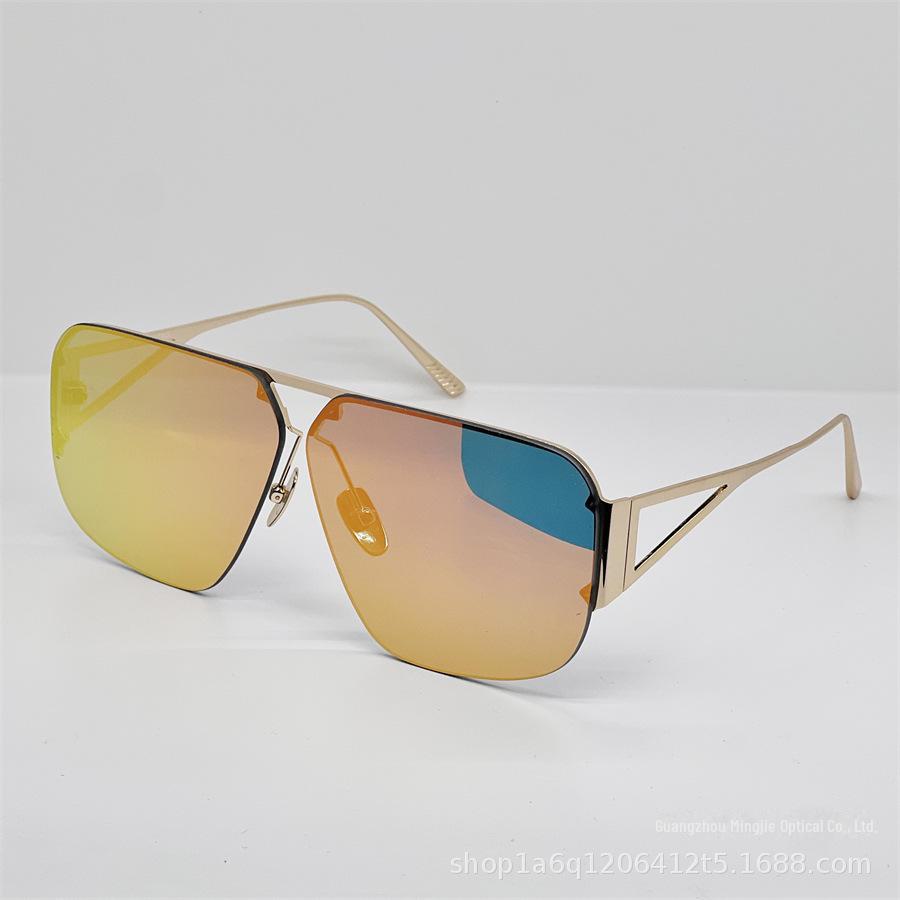 

Высококачественные прозрачные коричневые солнцезащитные очки большого размера для женщин - модная, большая оправа 1065