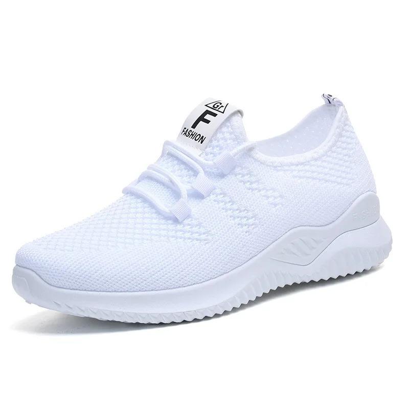Shevalues Summer Casual Flats Shoes For Women Comfort Soft Bottom Sports Shoes Breathable Mesh Runing Shoes Lightweight Sneakers