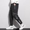 Spring Autumn Drawstring Waist Casual Fashion Cargo Pants Men Streetwear Contrast Trousers