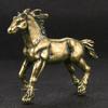 Solid Brass War Horse Small Statue Vintage Desk Ornament Zodiac Animals Figurines Miniatures Tea Pet Home Decorations Crafts