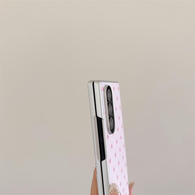 New 2026 Cute Kawaii Polka Dot Phone Case For Samsung Galaxy Z Fold 7 6 5 Foldable Shockproof Protective Cover For Girls