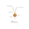 Yhpup Fashion Celestial Moon Sun Delicate Round Pendant Stainless Steel Necklace 18k Gold Plated Chain Trendy Charm Chic Jewelry