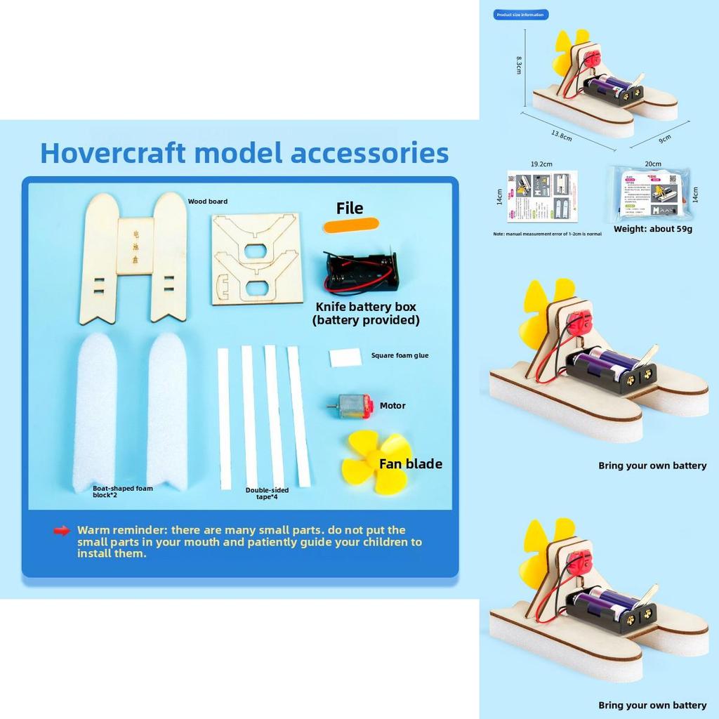 Science Experiment Diy Air Cushion Boat Model With Wind Power Technology For Children Educational Play