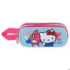 Trousse Double 3D - Hello Kitty Friendship - Bleu - Taille Unique