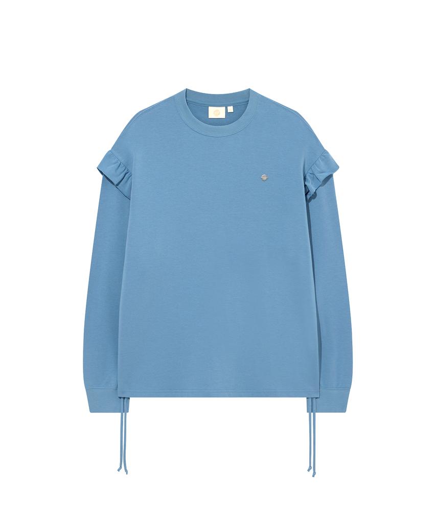 COVERNAT WOMAN Shirred Sweatshirt Dusty Blue