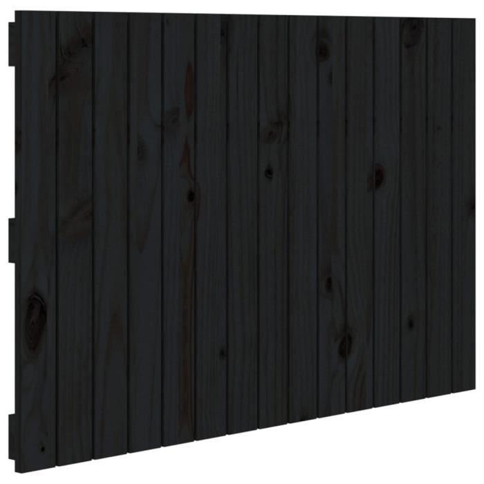 824837 vidaXL Tête de lit murale Noir 95,5x3x60 cm Bois massif de pin