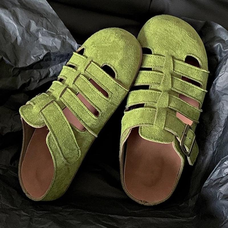 Women S Retro Hollow Slip On Half Slippers Casual Outdoor Shoes