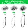 30pcs Carbon Steel Weedless Wacky Rig Fishing Hooks Assorted 1/0-3/0 Sizes for Freshwater Saltwater with Storage Box