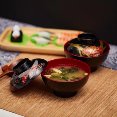 Mísa na miso polévku s víčkem Nádoba na polévku Polévková mísa s víčkem Japonská květinová mísa Stolní doplňky